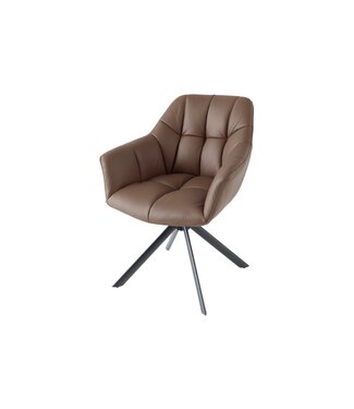 Invicta Interior Draaistoel PAPILLON, 180° draaibaar, met armleuningen, leer, bruin/zwart - 44595