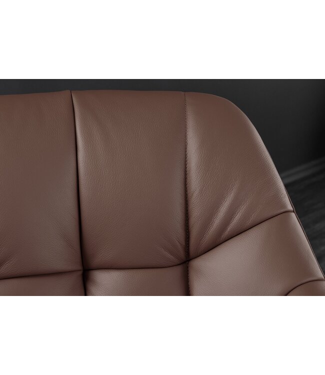 Invicta Interior Draaistoel PAPILLON, 180° draaibaar, met armleuningen, leer, bruin/zwart - 44595