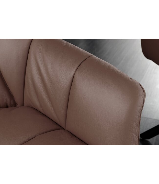 Invicta Interior Draaistoel PAPILLON, 180° draaibaar, met armleuningen, leer, bruin/zwart - 44595