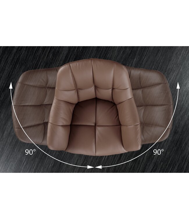 Invicta Interior Draaistoel PAPILLON, 180° draaibaar, met armleuningen, leer, bruin/zwart - 44595