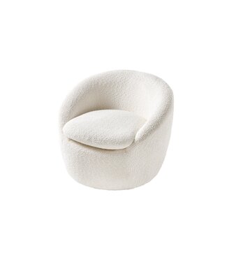 Invicta Interior Fauteuil ALPINE 360° draaibaar bouclé wit - 43531