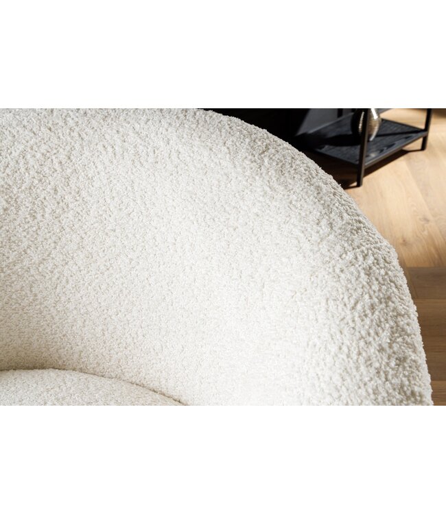 Invicta Interior Fauteuil ALPINE 360° draaibaar bouclé wit - 43531