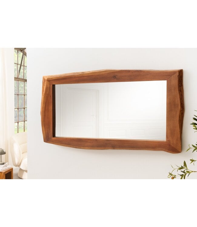 Invicta Interior Wandspiegel MAMMUT 160 cm met natuurlijke rand, bruin acaciahout - 46491