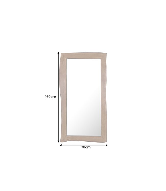 Invicta Interior Wandspiegel MAMMUT 160 cm met natuurlijke rand, bruin acaciahout - 46491