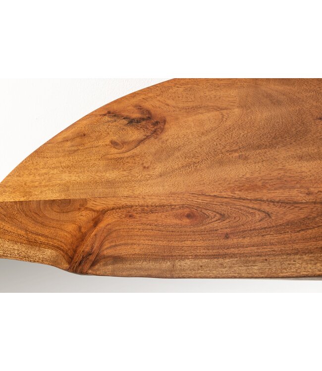 Invicta Interior Wandspiegel LIVING EDGE 100 cm rond met natuurlijke rand, bruin acaciahout - 46492