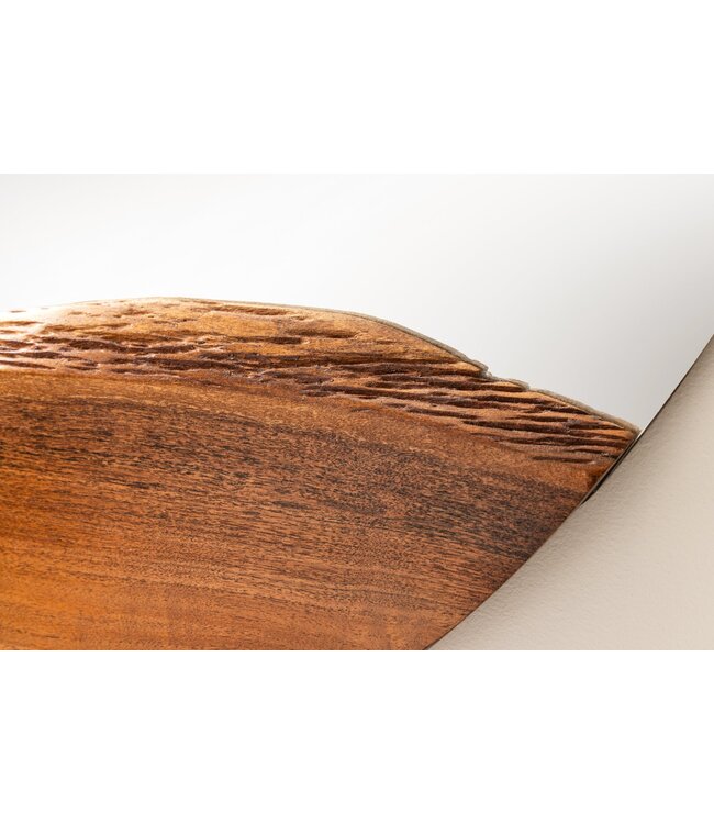 Invicta Interior Wandspiegel LIVING EDGE 100 cm rond met natuurlijke rand, bruin acaciahout - 46492