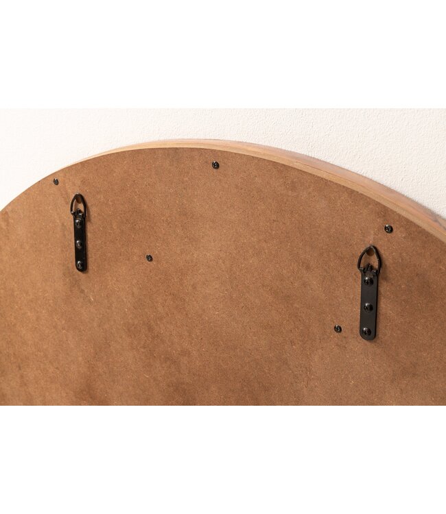 Invicta Interior Wandspiegel LIVING EDGE 100 cm rond met natuurlijke rand, bruin acaciahout - 46492