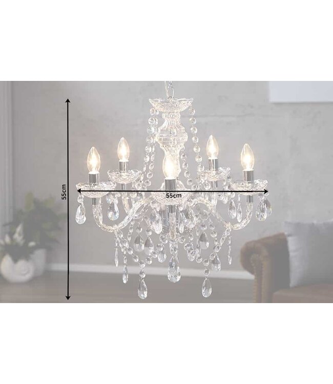 Invicta Interior Kroonluchter DIAMONDS 5-armig transparant acryl - 1451