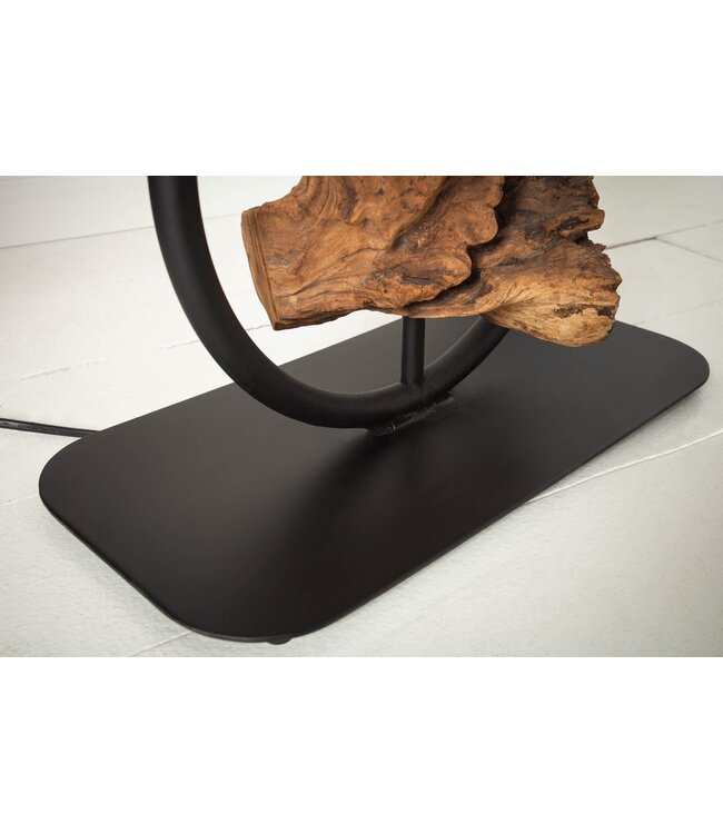 Invicta Interior Tafellamp ELEMENTS 60 cm, element van gerecycled acaciahout met zwarte katoenen kap - 40399