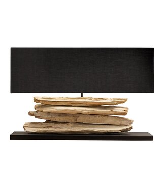 Invicta Interior Tafellamp RIVERINE drijfhout zwart - 17327