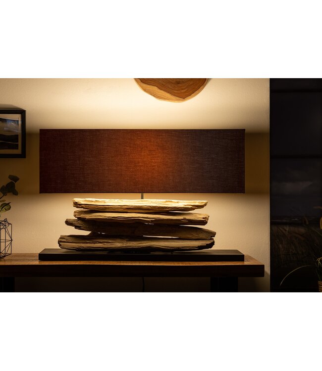 Invicta Interior Tafellamp RIVERINE drijfhout zwart - 17327