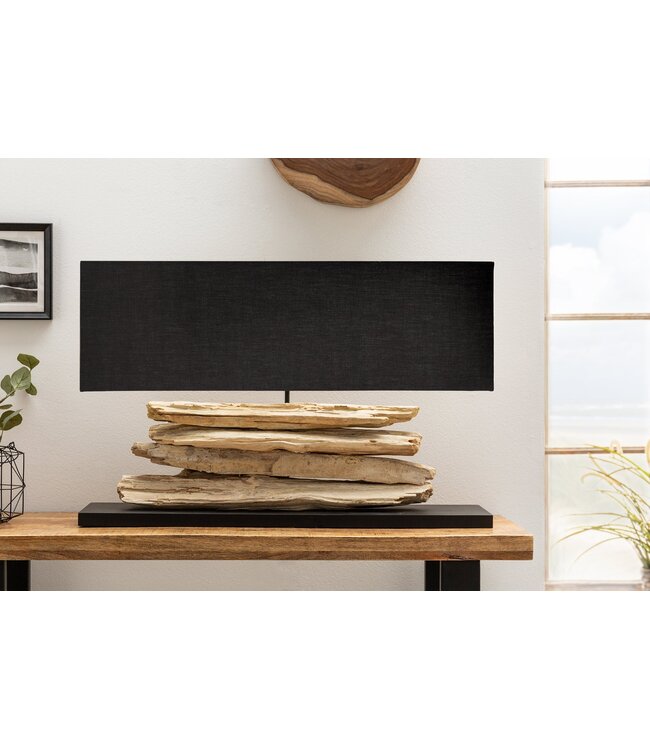 Invicta Interior Tafellamp RIVERINE drijfhout zwart - 17327