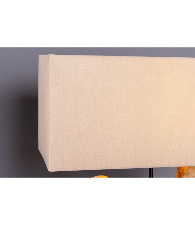 Invicta Interior Tafellamp HYPNOTIC 50cm lampenkap beige teakhout naturel - 44685