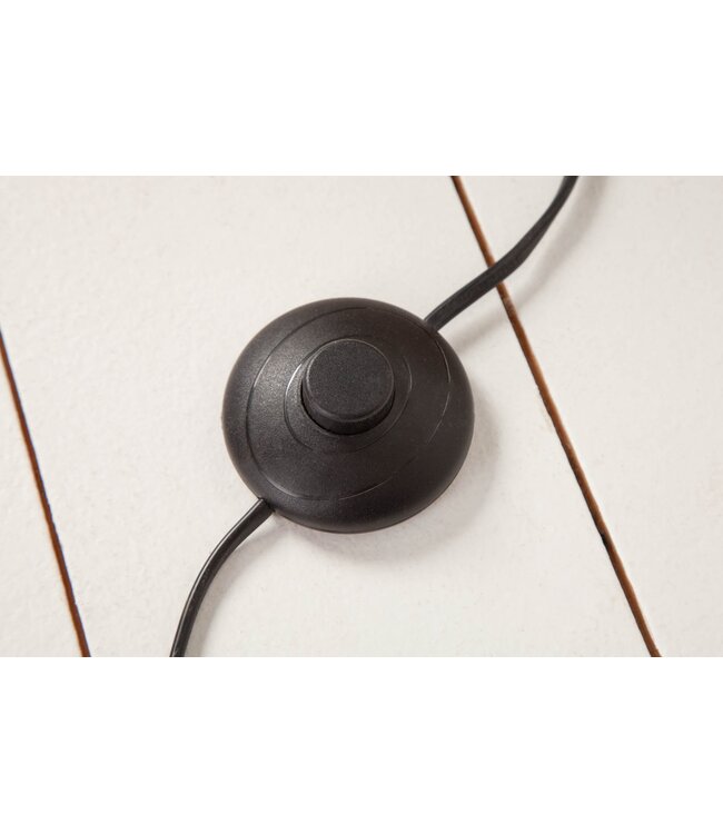 Invicta Interior Vloerlamp ELEMENTS 150 cm, elementen van gerecycled acaciahout met zwarte katoenen kap - 40398