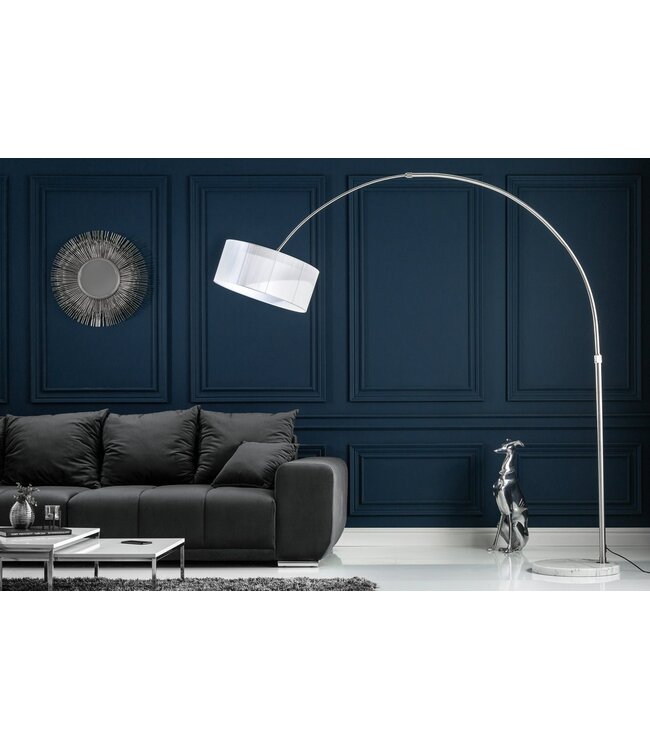 Invicta Interior Vloerlamp EXTENSO 230 cm wit met marmeren voet - 20140