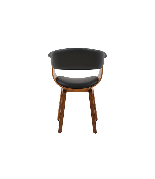 Invicta Interior Stoel ORGANIC kunstleer zwart met walnoothouten look - 46665