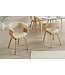 Invicta Interior Stoel ORGANIC met armleuningen van crèmekleurig beige kunstleer en een frame met eikenhoutlook. - 47712