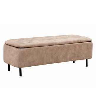 Invicta Interior Bankkast EN VOGUE 120 cm met opbergruimte, fluweelbeige - 47656