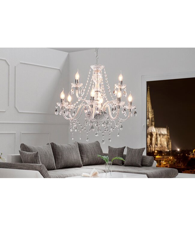 Invicta Interior Kroonluchter DIAMONDS 9-armig transparant acryl - 1283