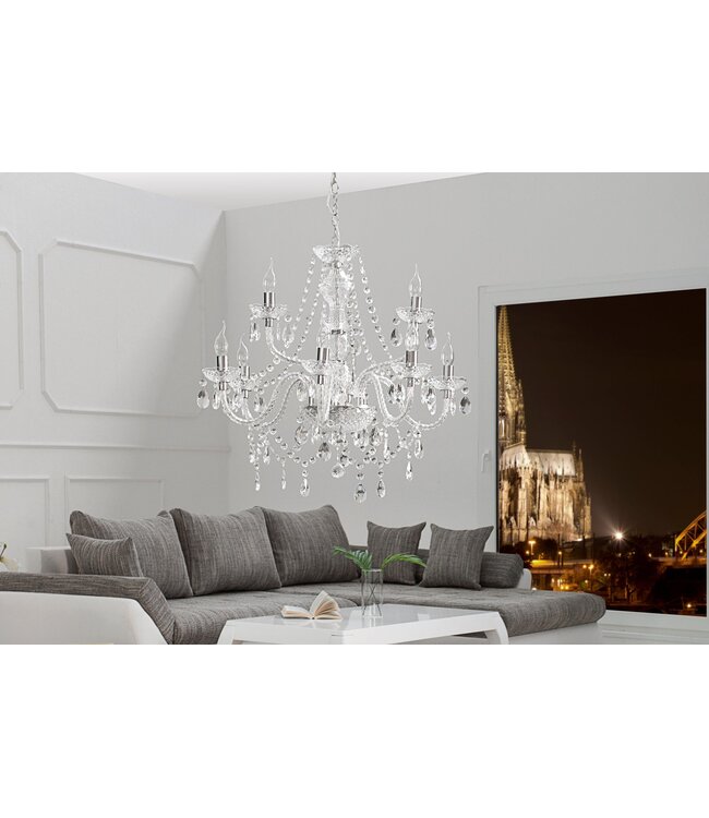 Invicta Interior Kroonluchter DIAMONDS 9-armig transparant acryl - 1283