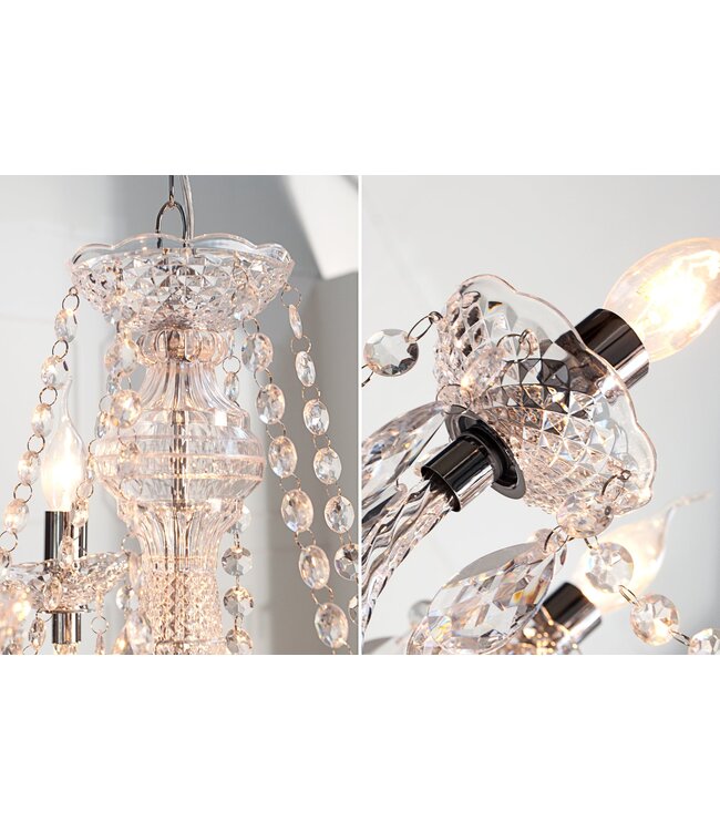 Invicta Interior Kroonluchter DIAMONDS 9-armig transparant acryl - 1283