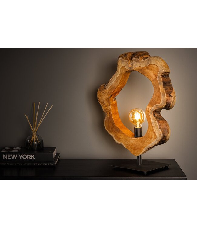 Invicta Interior Tafellamp ORGANIC ARTWORK 55cm teakhout naturel - 44683