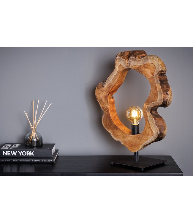 Invicta Interior Tafellamp ORGANIC ARTWORK 55cm teakhout naturel - 44683