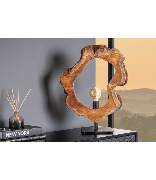 Invicta Interior Tafellamp ORGANIC ARTWORK 55cm teakhout naturel - 44683