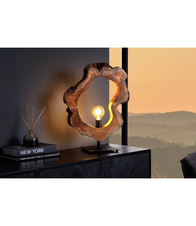 Invicta Interior Tafellamp ORGANIC ARTWORK 55cm teakhout naturel - 44683