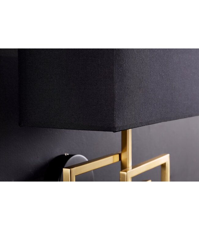 Invicta Interior Wandlamp LEONOR goud met zwarte kap - 41675