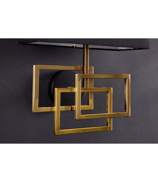 Invicta Interior Wandlamp LEONOR goud met zwarte kap - 41675