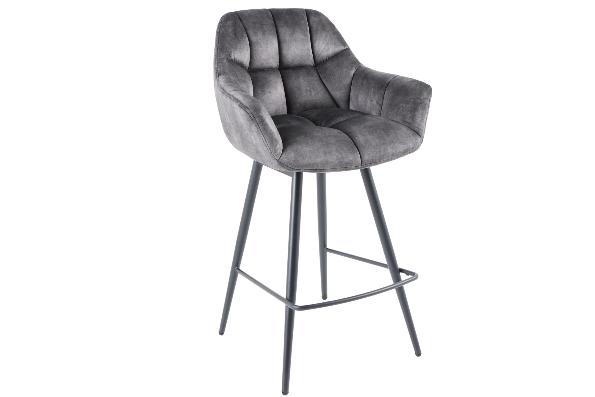 Barstoel PAPILLON 106 cm, 180° draaibaar, fluweelgrijs - 43883