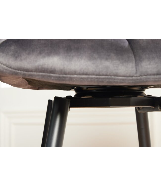 Invicta Interior Barstoel PAPILLON 106 cm, 180° draaibaar, fluweelgrijs - 43883