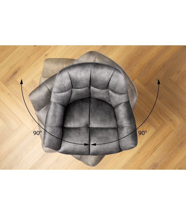 Invicta Interior Barstoel PAPILLON 106 cm, 180° draaibaar, fluweelgrijs - 43883