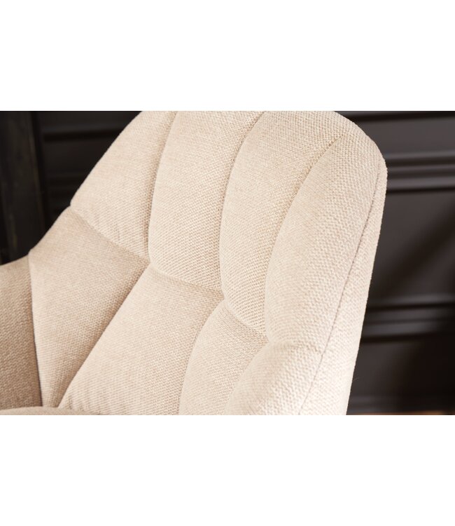 Invicta Interior Barstoel PAPILLON 106 cm, 180° draaibaar, plat geweven stof, champagnebeige - 43882