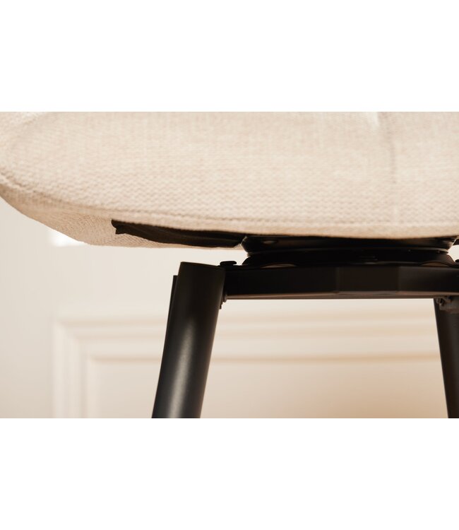 Invicta Interior Barstoel PAPILLON 106 cm, 180° draaibaar, plat geweven stof, champagnebeige - 43882