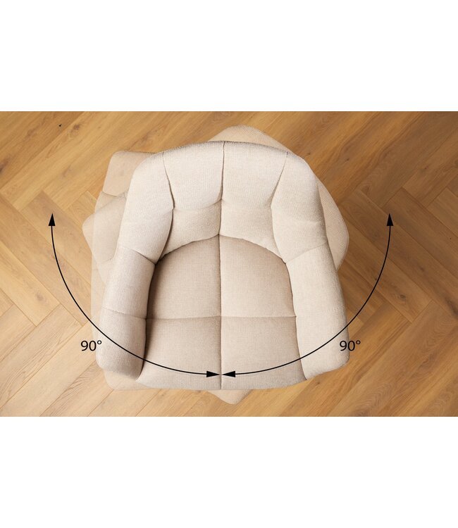 Invicta Interior Barstoel PAPILLON 106 cm, 180° draaibaar, plat geweven stof, champagnebeige - 43882