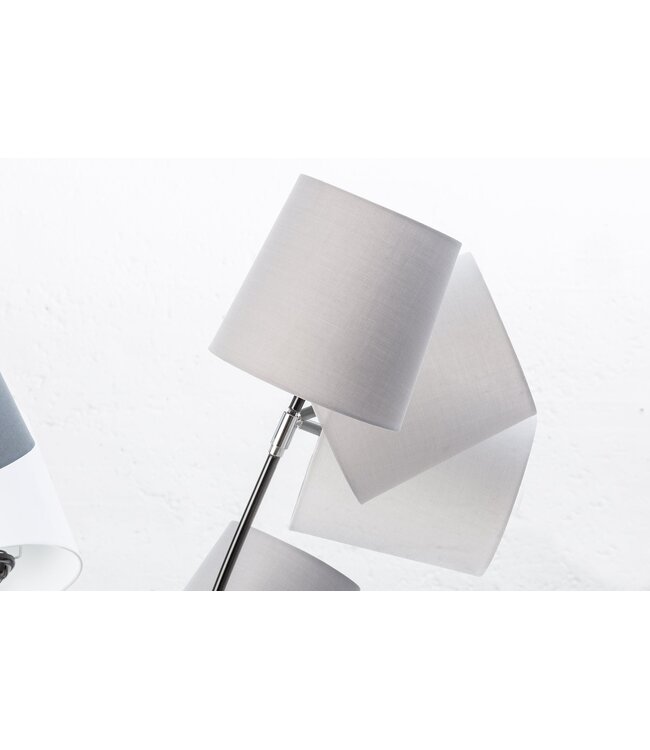 Invicta Interior Vloerlamp LEVELS 176 cm 5 linnen lampenkappen zwart grijs wit - 40745