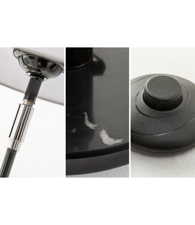 Invicta Interior Vloerlamp LEVELS 176 cm 5 linnen lampenkappen zwart grijs wit - 40745