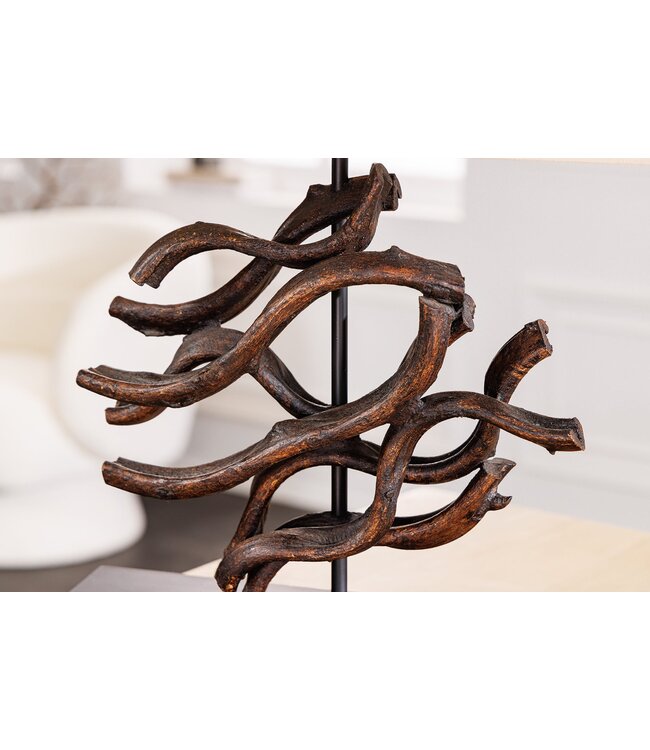 Invicta Interior Tafellamp THE WAVE 60 cm met teakhouten lampenkap in beige - 43931