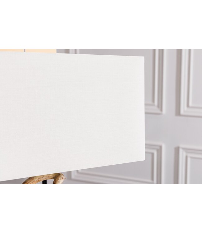 Invicta Interior Tafellamp THE WAVE 60 cm met witte teakhouten lampenkap - 43932