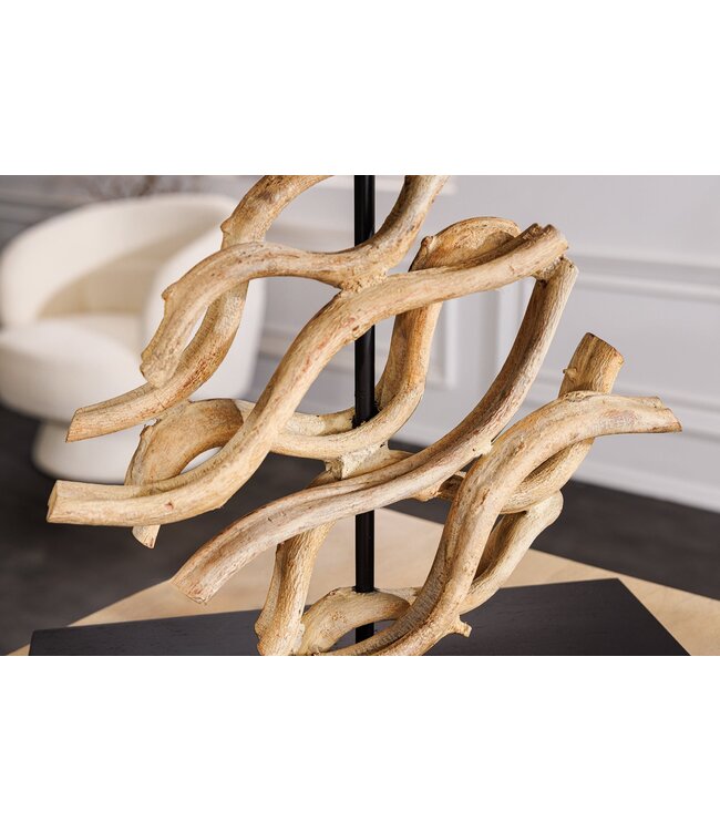 Invicta Interior Tafellamp THE WAVE 60 cm met witte teakhouten lampenkap - 43932