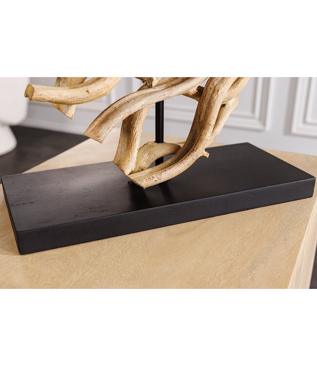 Invicta Interior Tafellamp THE WAVE 60 cm met witte teakhouten lampenkap - 43932