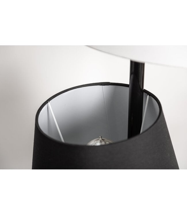 Invicta Interior Vloerlamp LEVELS 163 cm 3 linnen kappen zwart grijs wit - 39674