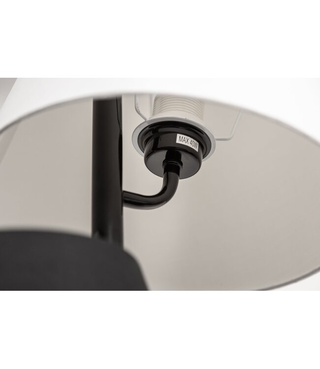 Invicta Interior Vloerlamp LEVELS 163 cm 3 linnen kappen zwart grijs wit - 39674