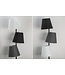 Invicta Interior Vloerlamp LEVELS 163 cm 3 linnen kappen zwart grijs wit - 39674