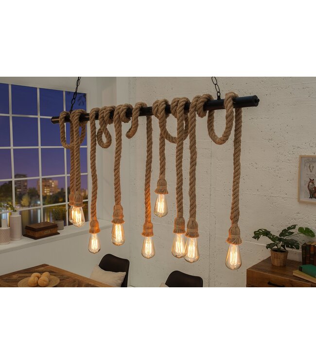 Invicta Interior Hanglamp SEVEN SEAS II 120cm voor 10 lampen abaca - 39315