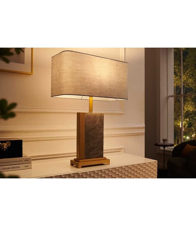 Invicta Interior Tafellamp ELEGANCIA 65cm marmer staal goudgrijs - 43732