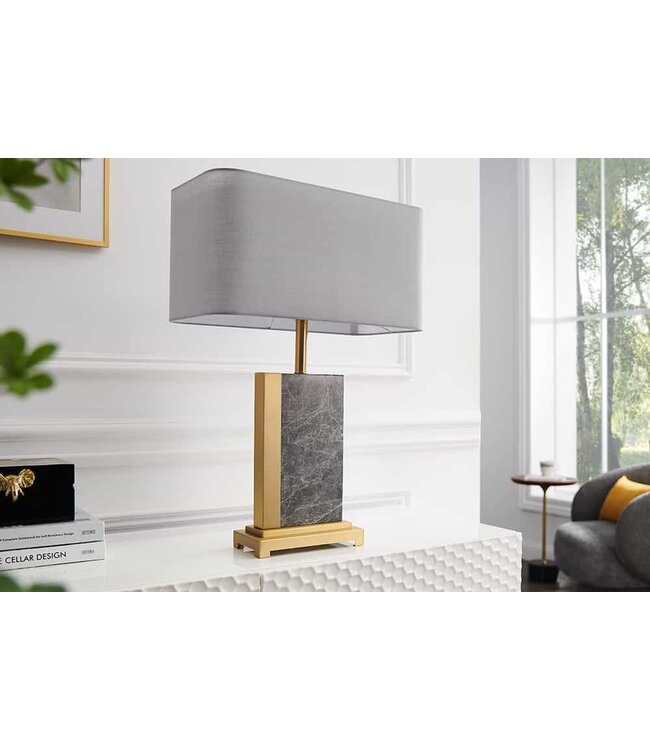 Invicta Interior Tafellamp ELEGANCIA 65cm marmer staal goudgrijs - 43732