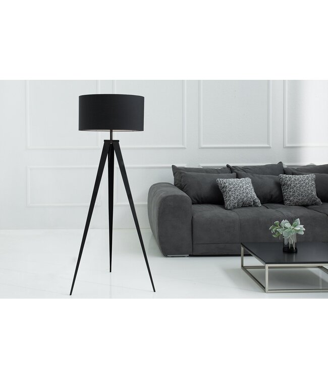 Invicta Interior Vloerlamp TRIPOD 142cm zwart retro - 38683